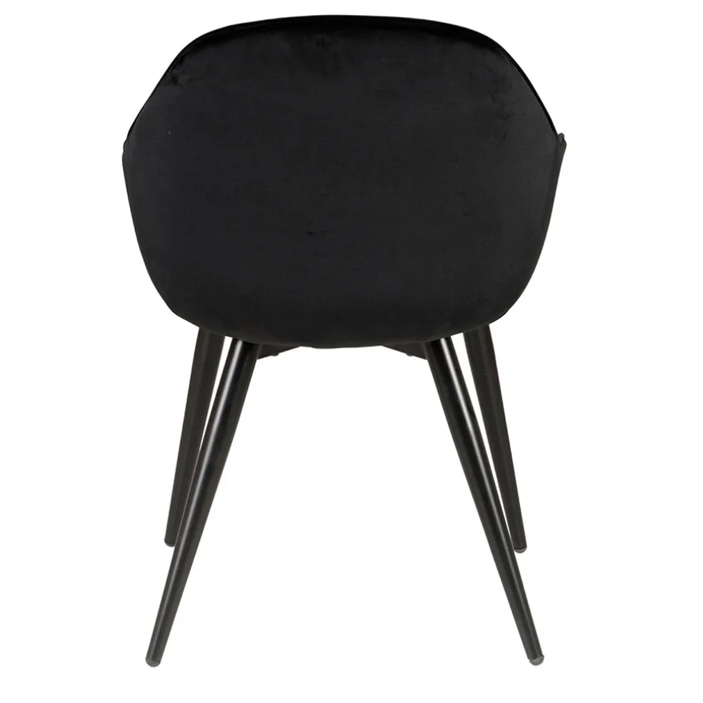Fauteuil de salle à manger en velours noir - Ben