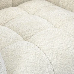 Fauteuil de salon en tissu effet bouclette écru - Beryl