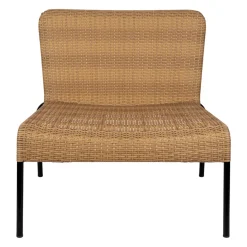 Fauteuil d'extérieur en acier et effet cannage naturel - Malaya