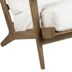 Fauteuil en coton blanc et chêne - Laureli