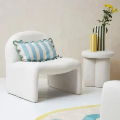 Fauteuil en lin écru - Minimal