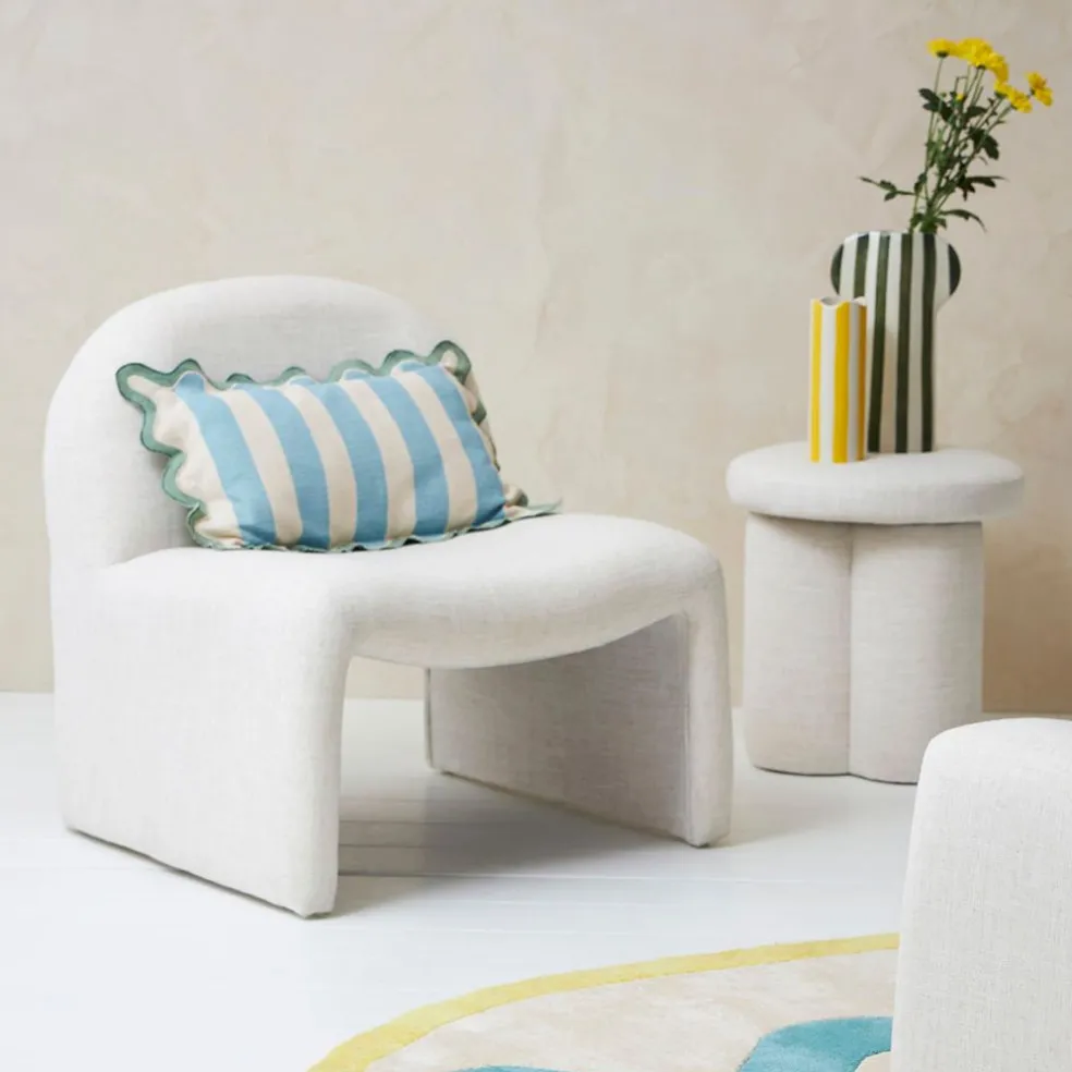 Fauteuil en lin écru - Minimal