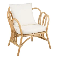 Fauteuil en rotin avec coussin blanc - Sherbrooke