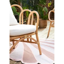 Fauteuil en rotin avec coussin blanc - Sherbrooke