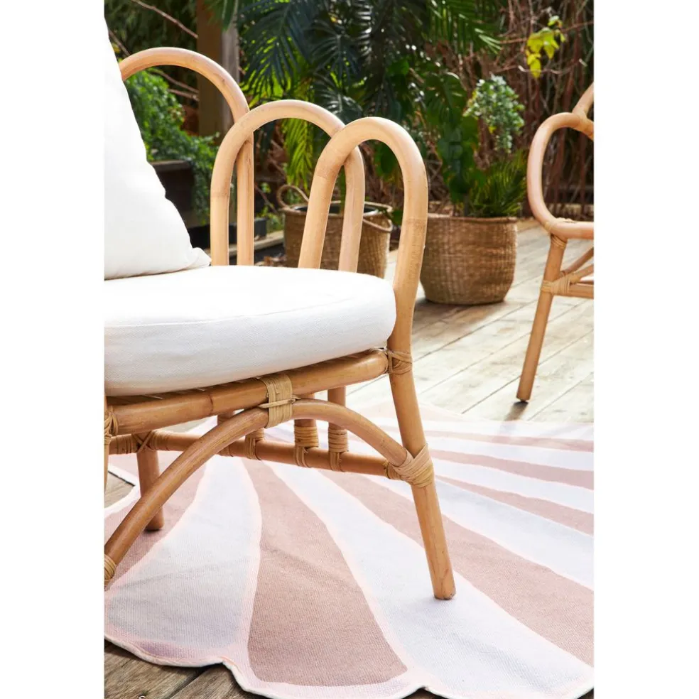 Fauteuil en rotin avec coussin blanc - Sherbrooke