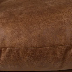 Fauteuil en simili-cuir brun et fer noir - Torsten