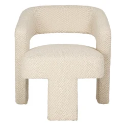 Fauteuil en tissu bouclette ivoire - Klosen