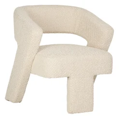 Fauteuil en tissu bouclette ivoire - Klosen