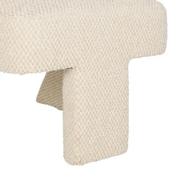 Fauteuil en tissu bouclette ivoire - Klosen