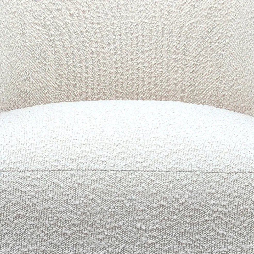 Fauteuil en tissu bouclette écru - Sixties