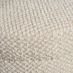 Fauteuil en tissu bouclette et hévéa écru - Claudine