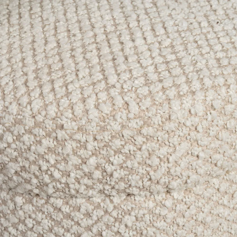 Fauteuil en tissu bouclette et hévéa écru - Claudine