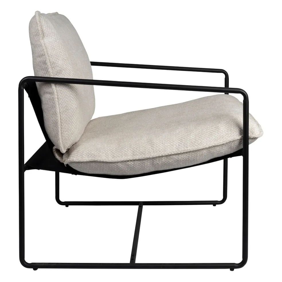 Fauteuil en tissu et fer écru - Elément