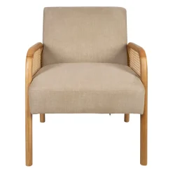 Fauteuil en tissu et hévéa beige - Firmin