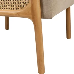 Fauteuil en tissu et hévéa beige - Firmin
