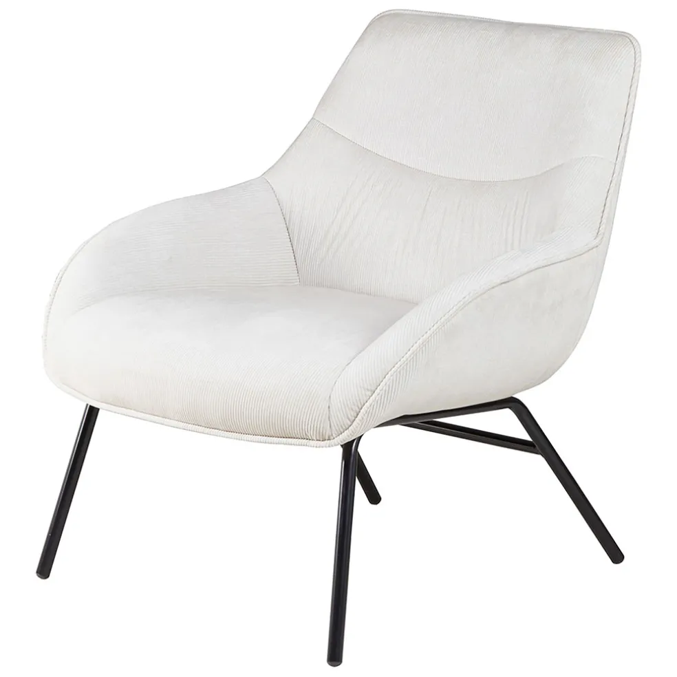 Fauteuil en velours côtelé beige - martin
