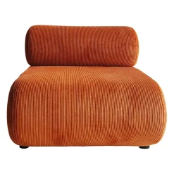Fauteuil en velours côtelé terracotta - Chelsea