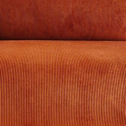 Fauteuil en velours côtelé terracotta - Chelsea
