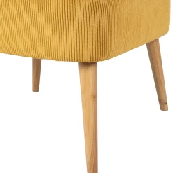 Fauteuil en velours côtelé moutarde - Eleonor