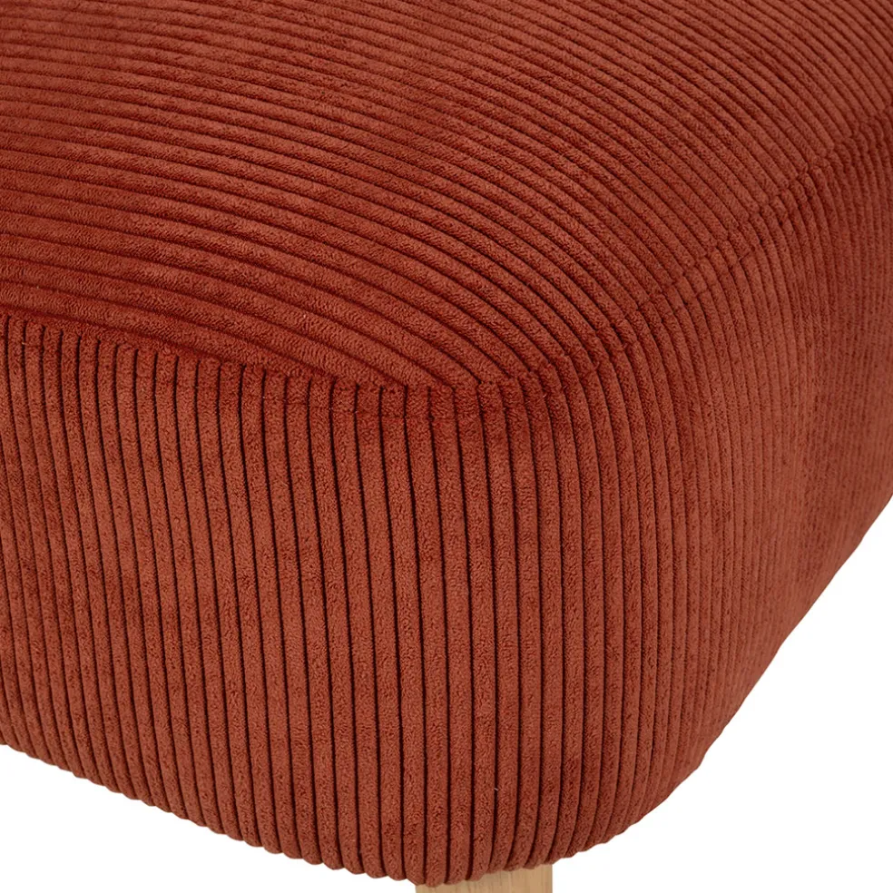 Fauteuil en velours côtelé terracotta - Eleonor
