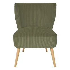 Fauteuil en velours côtelé kaki - Eleonor