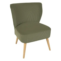 Fauteuil en velours côtelé kaki - Eleonor