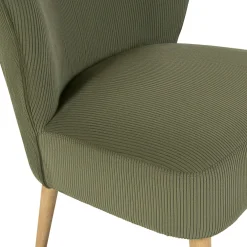 Fauteuil en velours côtelé kaki - Eleonor