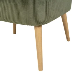 Fauteuil en velours côtelé kaki - Eleonor