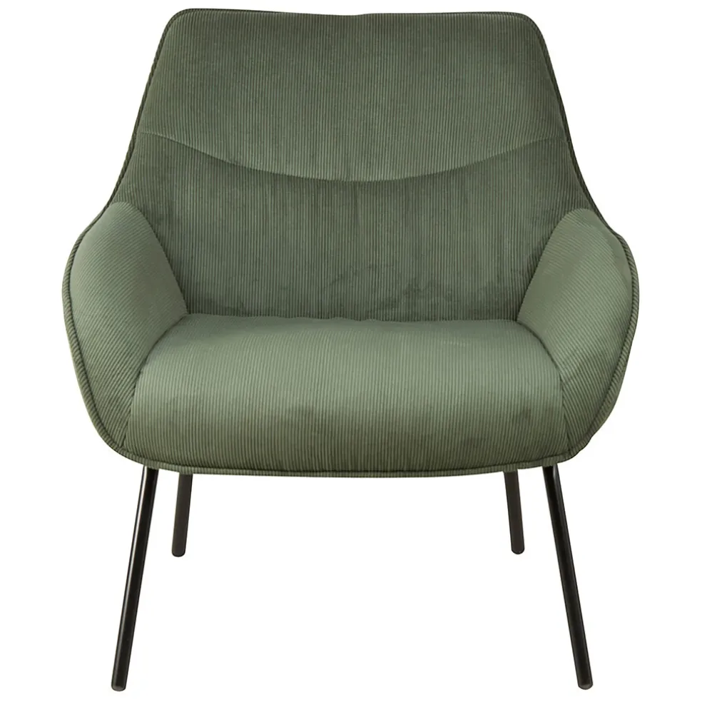 Fauteuil en velours côtelé vert sapin - martin