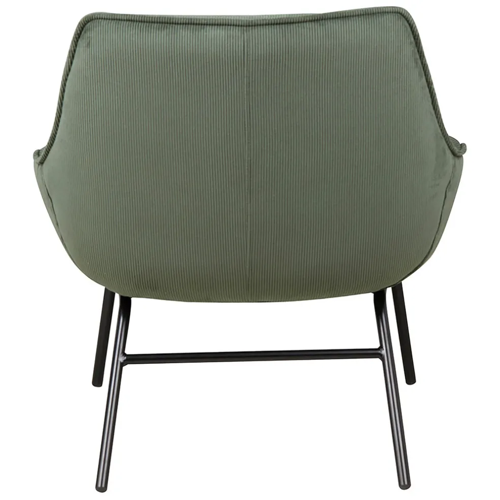 Fauteuil en velours côtelé vert sapin - martin