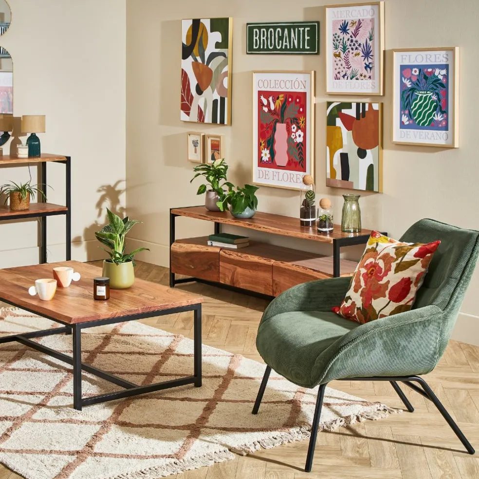 Fauteuil en velours côtelé vert sapin - martin