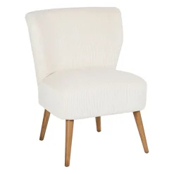 Fauteuil en velours côtelé écru - Eleonor