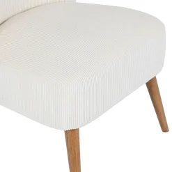 Fauteuil en velours côtelé écru - Eleonor