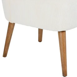 Fauteuil en velours côtelé écru - Eleonor