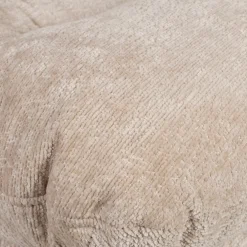 Fauteuil et repose pied en tissu beige et fer noir - Lery