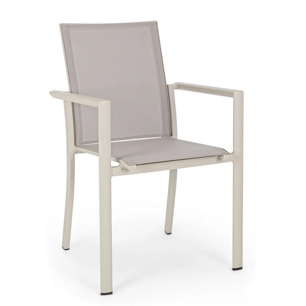 Fauteuil extérieur en aluminium gris - Konnor