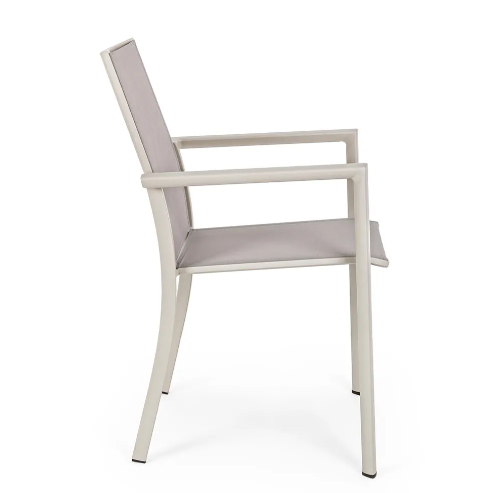 Fauteuil extérieur en aluminium gris - Konnor