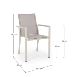 Fauteuil extérieur en aluminium gris - Konnor