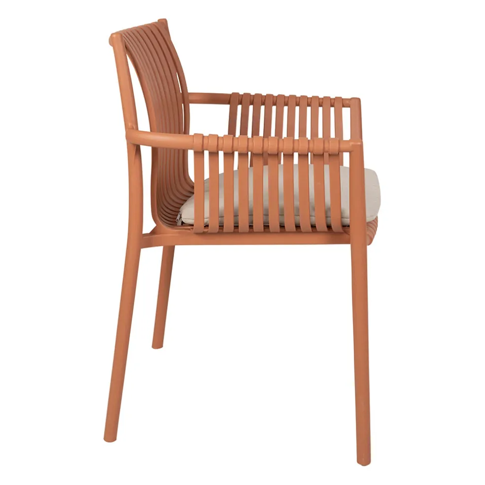 Fauteuil extérieur terracotta - Lumi