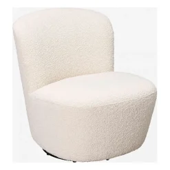 Fauteuil pivotant en bouclette blanc - Pauline