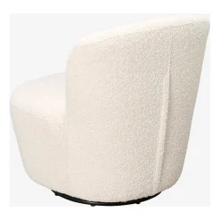 Fauteuil pivotant en bouclette blanc - Pauline
