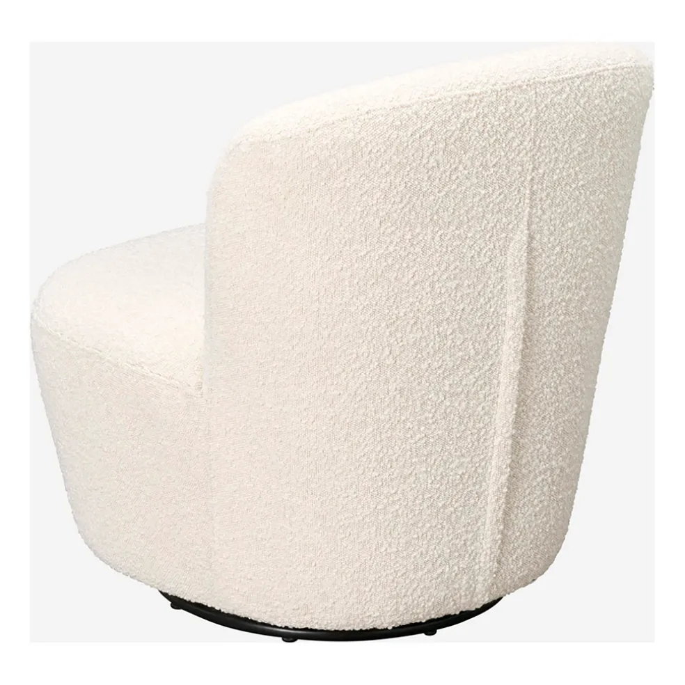 Fauteuil pivotant en bouclette blanc - Pauline