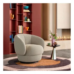 Fauteuil pivotant en tissu 3d sable - Somio