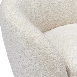 Fauteuil pivotant en tissu effet bouclette beige - Assa