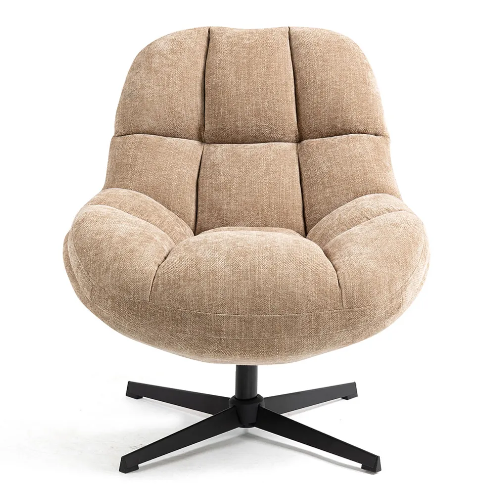 Fauteuil pivotant en tissu sable - Molto
