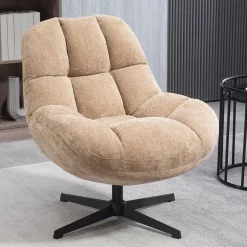 Fauteuil pivotant en tissu sable - Molto