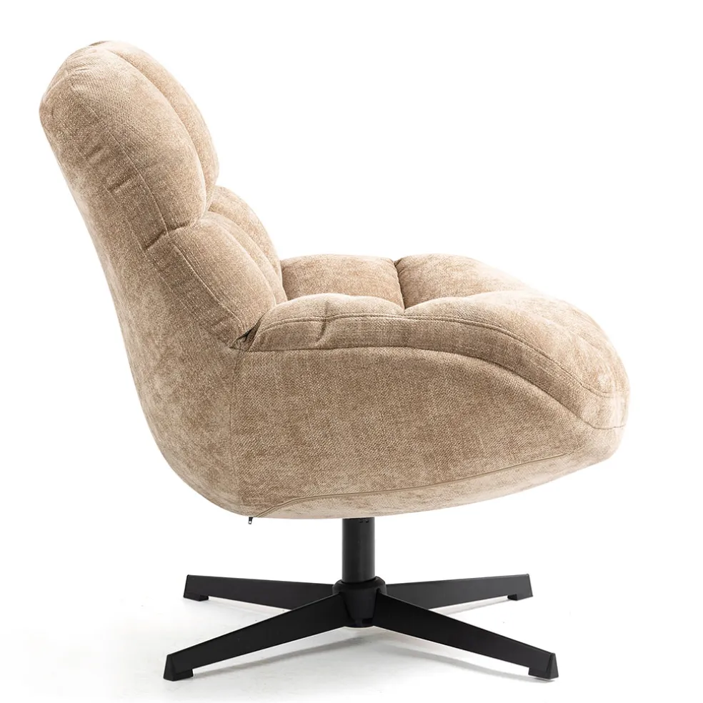 Fauteuil pivotant en tissu sable - Molto