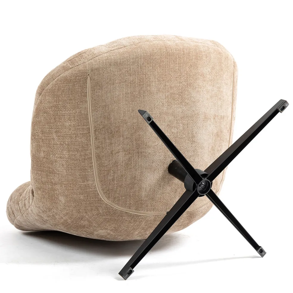 Fauteuil pivotant en tissu sable - Molto