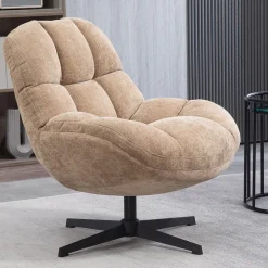 Fauteuil pivotant en tissu sable - Molto