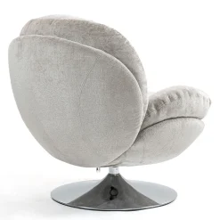 Fauteuil pivotant en velours taupe - Topi